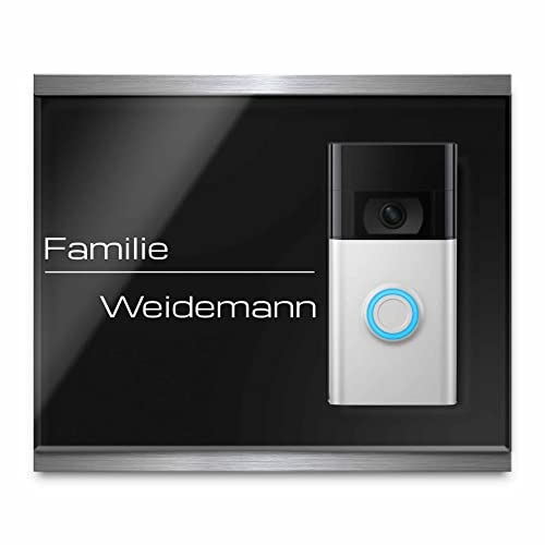 Luxuriöses Klingelschild für alle Video Doorbells - Hochwertiger Edelstahl & Acrylglas - kompatibel mit versch. Funkklingeln - witterungsbeständiges Namensschild - einfache Montage Luxuriöses Klingelschild für alle Video Doorbells - Hochwertiger Edelstahl & Acrylglas - kompatibel mit versch. Funkklingeln - witterungsbeständiges Namensschild - einfache Montage von CHRISCK design