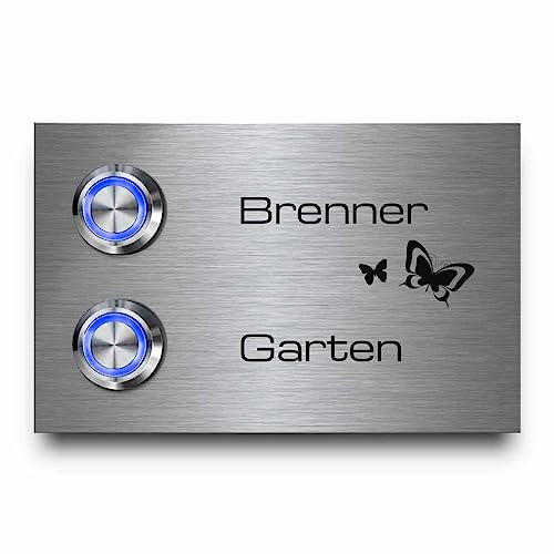 Mehrfamilien Türklingel mit zwei Tastern - Modell Brenner 11x7 cm | große Auswahl an Motiven und Zubehör - personalisierte Gravur mit Familiennamen und Wunschtext Mehrfamilien Türklingel mit zwei Tastern - Modell Brenner 11x7 cm | große Auswahl an Motiven und Zubehör - personalisierte Gravur mit Familiennamen und Wunschtext von CHRISCK design