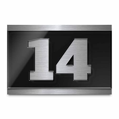 Moderne Hausnummern aus Edelstahl und hochwertigem Hochglanz Acrylglas - wetterfest & rostfrei | Hausnummernschild Ziffer Zahl ausgeschnitten (Design 6) von CHRISCK design