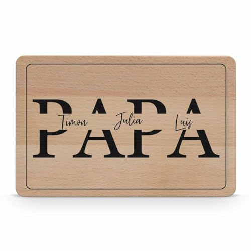 Papa Brettchen aus Holz zum Vatertag - Frühstücksbrettchen personalisiert für den besten Papa - Holzbrett mit Gravur als besonderes Vatertagsgeschenk - individuelles Brotzeitbrett für den Vater von CHRISCK design