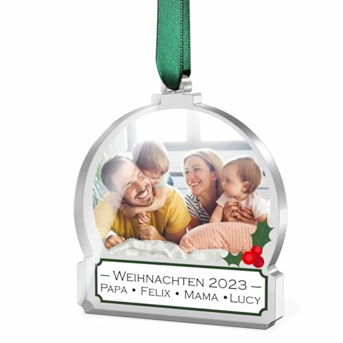 Personalisierte Weihnachtsanhänger mit eigenem Foto - Christbaumkugel Weihnachtskugeln personalisiert - Christbaumschmuck Acrylglas - Weihnachtsbaum Schmuck - Tannenbaumschmuck von CHRISCK design