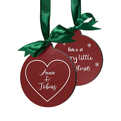 Personalisierte Weihnachtsanhänger & Geschenkanhänger aus Holz - persönliche Christbaumkugel & Weihnachtskugeln mit Namen & Text personalisiert - Christbaumschmuck von CHRISCK design