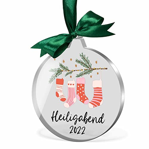 Personalisierter Weihnachtsanhänger aus Acryl Glas - Weihnachtskugel mit Namen & Wunschtext gestalten - ab 6x6 cm - Christbaumanhänger klar bunt von CHRISCK design