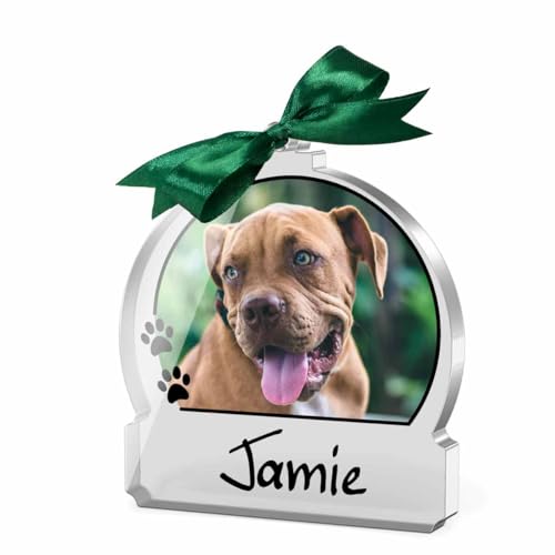 Personalisierter Christbaumschmuck Hund - Christbaumkugel Weihnachtskugeln Katze mit Foto und Text personalisiert - Weihnachtsanhänger Acrylglas - Baumschmuck Tier Deko Weihnachten von CHRISCK design