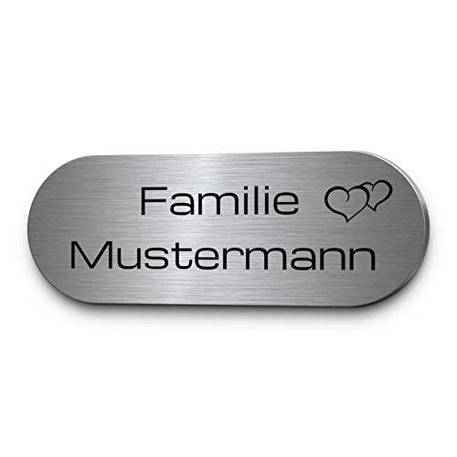 Personalisiertes Briefkastenschild mit Gravur & Motiven aus Edelstahl | Tür Namensschild Türschild | versch. Größen | Klingelschild Haustürschild mit Namen | Schild personalisiert Haustür Briefkasten von CHRISCK design