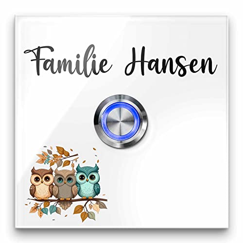 Premium Designer Türklingel mit Namen - Wunschtext | LED-Klingelknopf ab 8x8 cm | Modell: Friedrich - beschriftete Klingel aus Hochglanz Acrylglas und Edelstahl Klingelschild Taster beleuchtet Premium Designer Türklingel mit Namen - Wunschtext | LED-Klingelknopf ab 8x8 cm | Modell: Friedrich - beschriftete Klingel aus Hochglanz Acrylglas und Edelstahl Klingelschild Taster beleuchtet von CHRISCK design