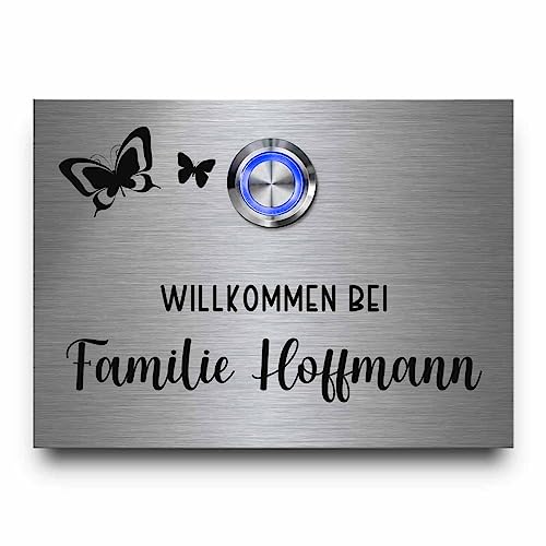 Robuste Edelstahl Klingel mit Wunschgravur und Motiven - Modell Hoffmann ab 9x7 cm | mit modernem LED-Klingelknopf und diversem Zubehör - große Motivauswahl und Gestaltungsmöglichkeiten Robuste Edelstahl Klingel mit Wunschgravur und Motiven - Modell Hoffmann ab 9x7 cm | mit modernem LED-Klingelknopf und diversem Zubehör - große Motivauswahl und Gestaltungsmöglichkeiten von CHRISCK design