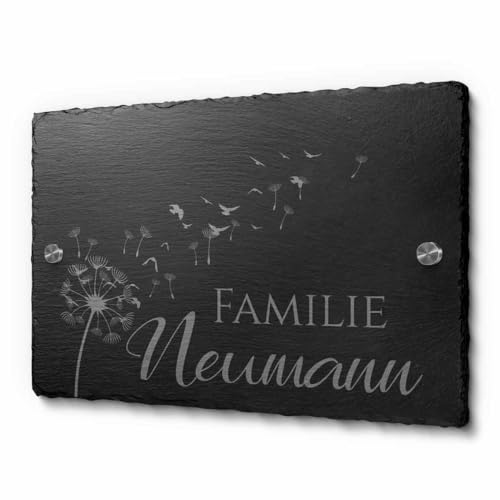 Schiefer Hausnummer & Straße Namen 30x20 cm Wunsch-Gravur Namensschild Schild von CHRISCK design