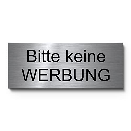 Schild keine Werbung keine kostenlose Zeitung | Briefkasten Postkasten Schild mit Gravur aus Edelstahl | Wetterfest - robust - kratzfest - langlebig - UV-beständig von CHRISCK design