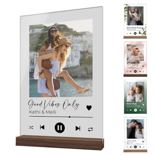 Song Cover Glas Bild mit Foto Acrylglas und QR Code - Personalisierte Geschenke für Frauen im Spotify Musik Cover Design - Personalisiertes Fotogeschenk für Sie und Ihn zum Geburtstag von CHRISCK design