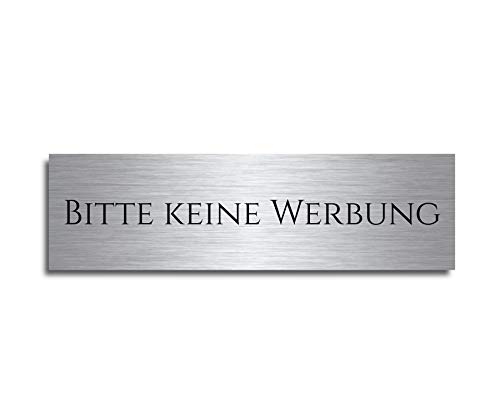 Türschild Briefkastenschild 7x2 cm Bitte keine Werbung (D1) von CHRISCK design