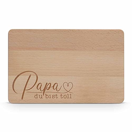 Vatertag Brettchen aus Holz mit Gravur - Frühstücksbrett personalisiert für den besten Papa - Holzbrett als persönliches Vatertagsgeschenk - Brotzeitbrett als Geschenkidee für den Vater… von CHRISCK design