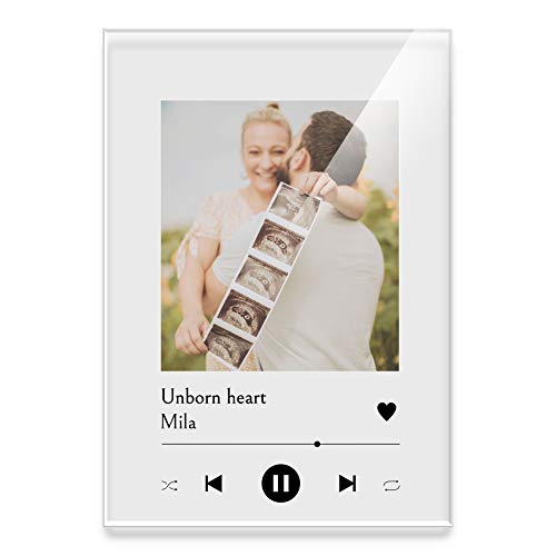 CHRISCK design Spotify Glas Bild - Song Cover Bild | mit Musiktitel, Interpret, Namen oder Anderer Widmung Geschenkidee für Partner Freund Familie | Moderne Wanddeko. von CHRISCK design