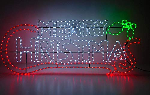 Christmas Concepts® 1,5 Meter-Seil-Licht Frohe Weihnachten Zeichen mit Multi-LED-Leuchten - Weihnachten Seil-Licht-Dekoration von Christmas Concepts