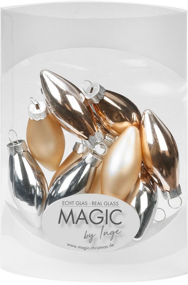 MAGIC by Inge Christbaumschmuck, Christbaumschmuck Mini Glas Oliven 4.5cm Glowing Mountains, 12 Stück von MAGIC by Inge