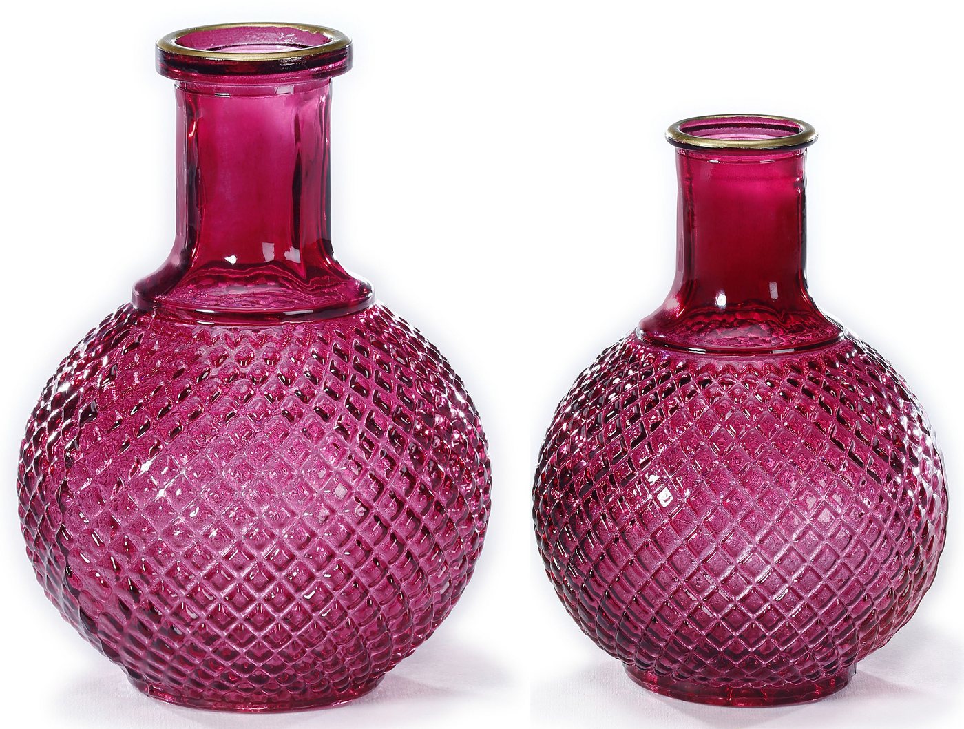 CHRISTMAS GOODS by Inge Tischvase (Set, 2 St), mit Rautemuster, Höhe ca. 15 cm und 18 cm von CHRISTMAS GOODS by Inge