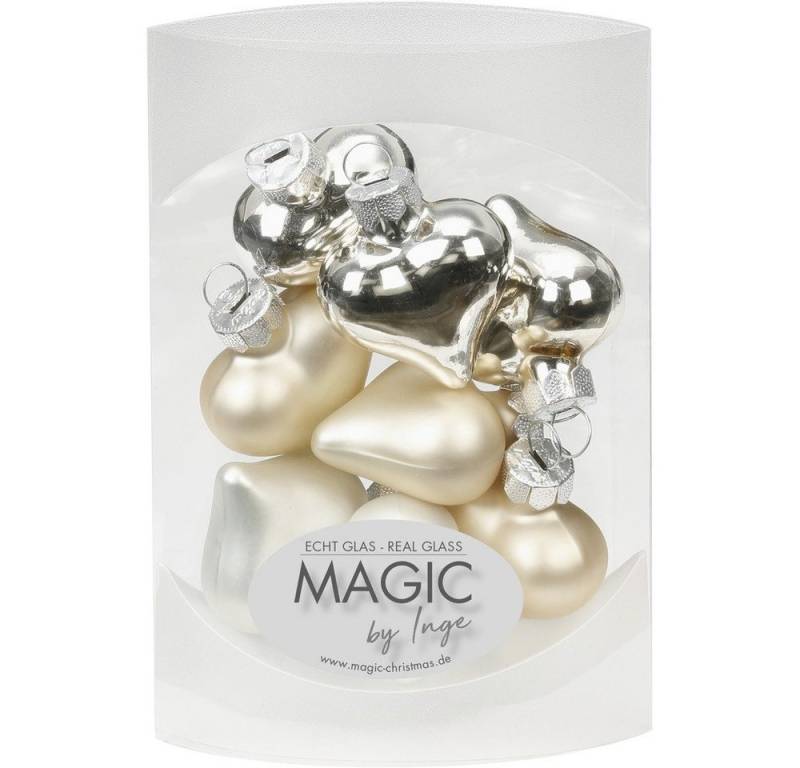 MAGIC by Inge Christbaumschmuck, Christbaumschmuck Herz Glas 4cm, 8 Stück von CHRISTMAS GOODS by Inge