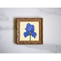 6 X in Irises Blume Ölgemälde Original Kunst Vintage Stil Küche Oder Wohnzimmer Galerie Wanddekoration Boho Innendekoration von CHRISTYFINEARTSTUDIO