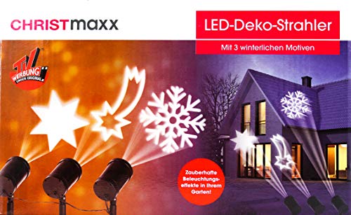 LED Deko Strahler mit 3 winterlichen Motiven Weihnachtsdeko LED Licht Außenleuchte für Innen und Außen LED Deko Strahler mit 3 winterlichen Motiven Weihnachtsdeko LED Licht Außenleuchte für Innen und Außen von CHRISTmaxx