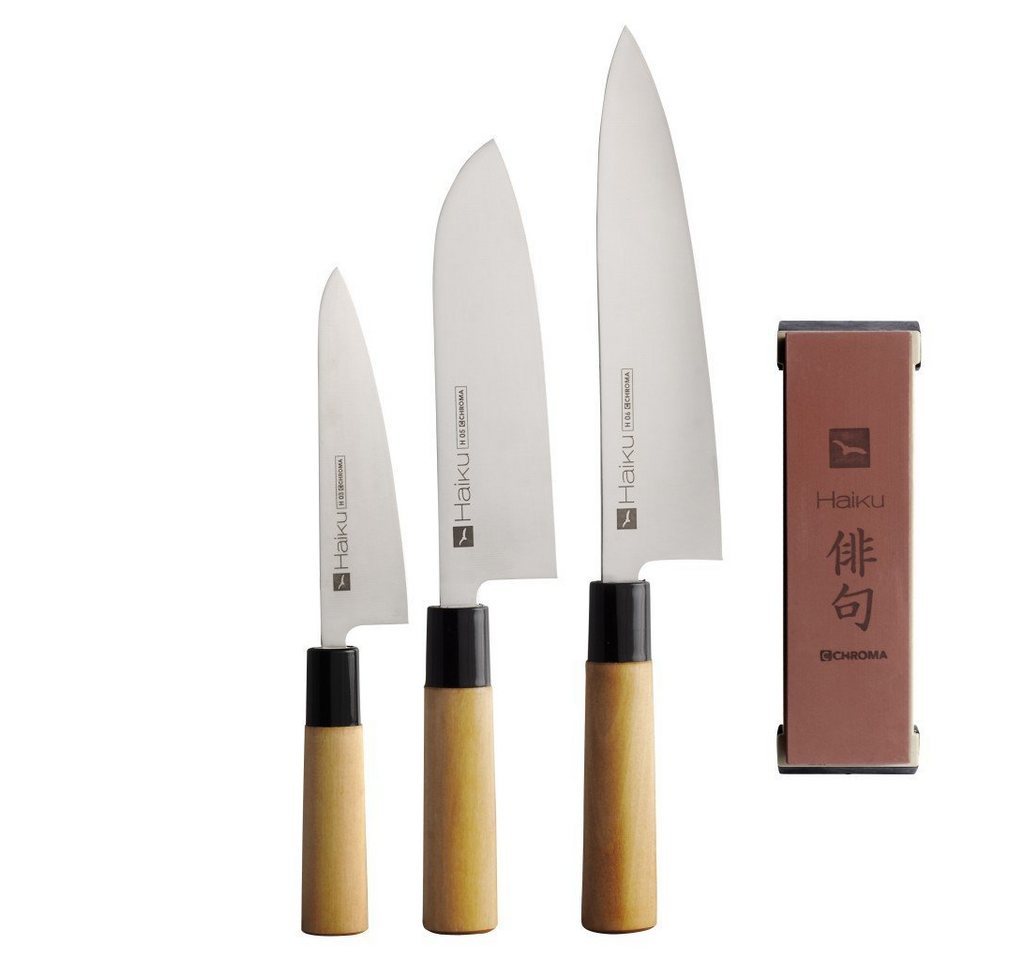 CHROMA Messer-Set Haiku Profi Starter Set: 3 Messer + Schleifstein (Spar-Set, 4-tlg) CHROMA Messer-Set Haiku Profi Starter Set: 3 Messer + Schleifstein (Spar-Set, 4-tlg) von CHROMA