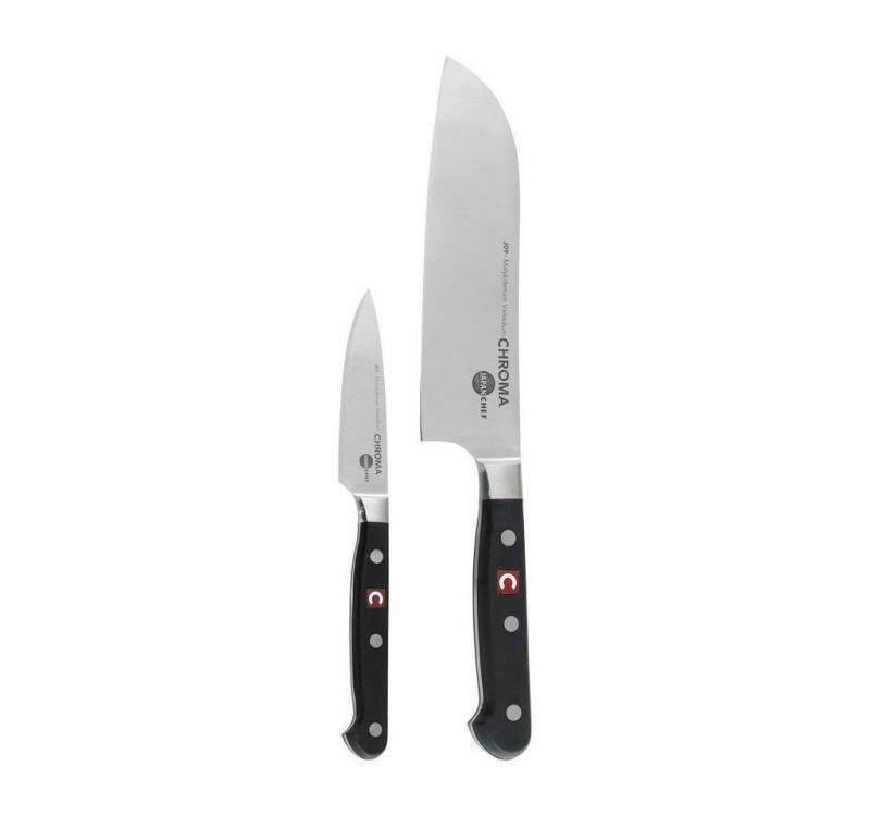 CHROMA Messer-Set Japanchef Set: Schälmesser J-01 + Santoku J-09 (Spar-Set, 2-tlg) von CHROMA