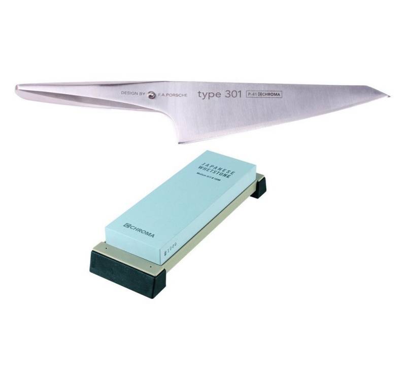 CHROMA Messer-Set type 301 Messerset P-41 Katano + ST-1000 Schleifstein (Spar-Set, 2-tlg) von CHROMA