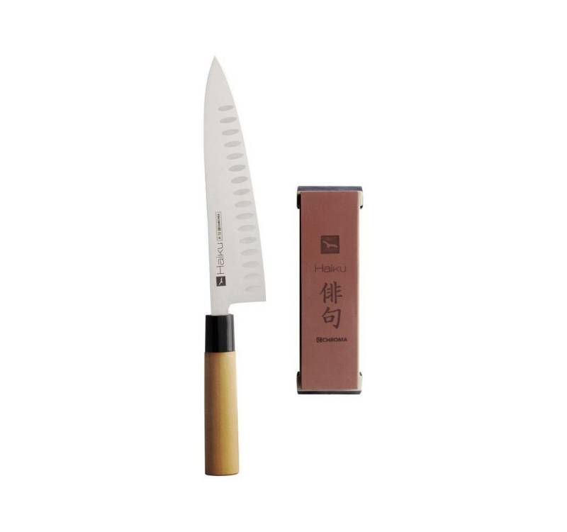 CHROMA Messer-Set Haiku Set Kochmesser H-15 + Schleifstein H-11 (Spar-Set, 2-tlg) von CHROMA