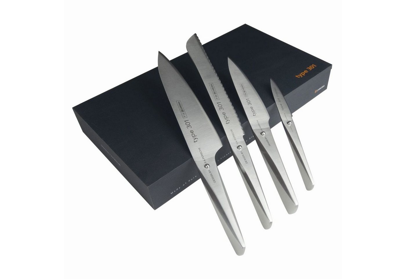 CHROMA Messer-Set Type 301 Messer-Set mit vier Messern (4-teilig, 4-tlg) von CHROMA