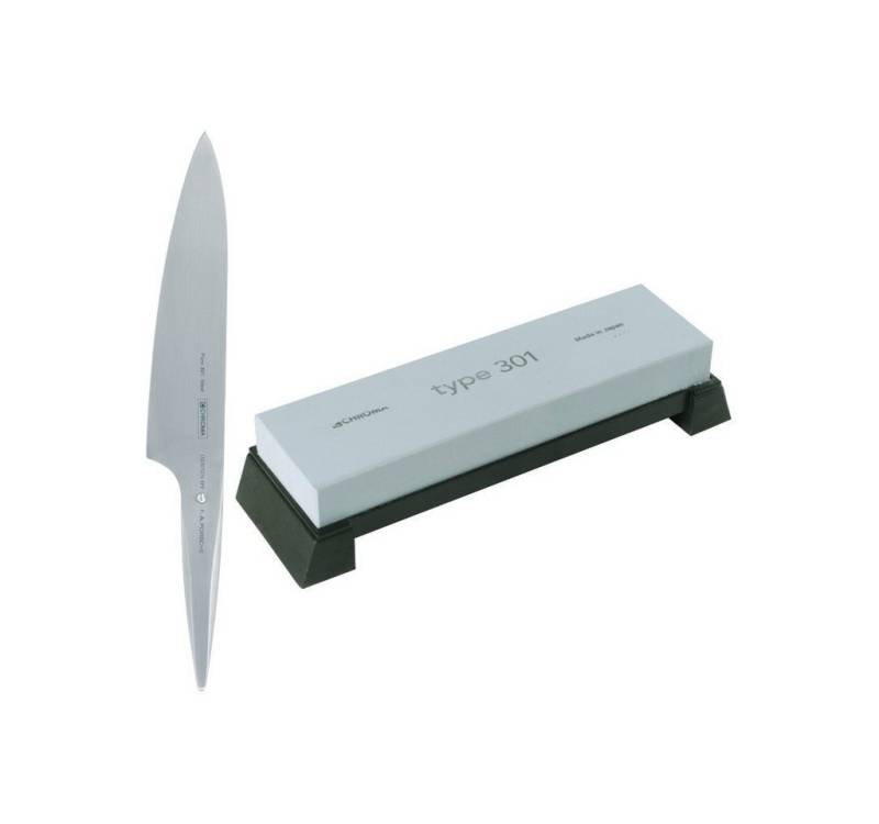 CHROMA Messer-Set type 301 Set Kochmesser P-18 + Schleifstein P-11 (Spar-Set, 2-tlg) von CHROMA