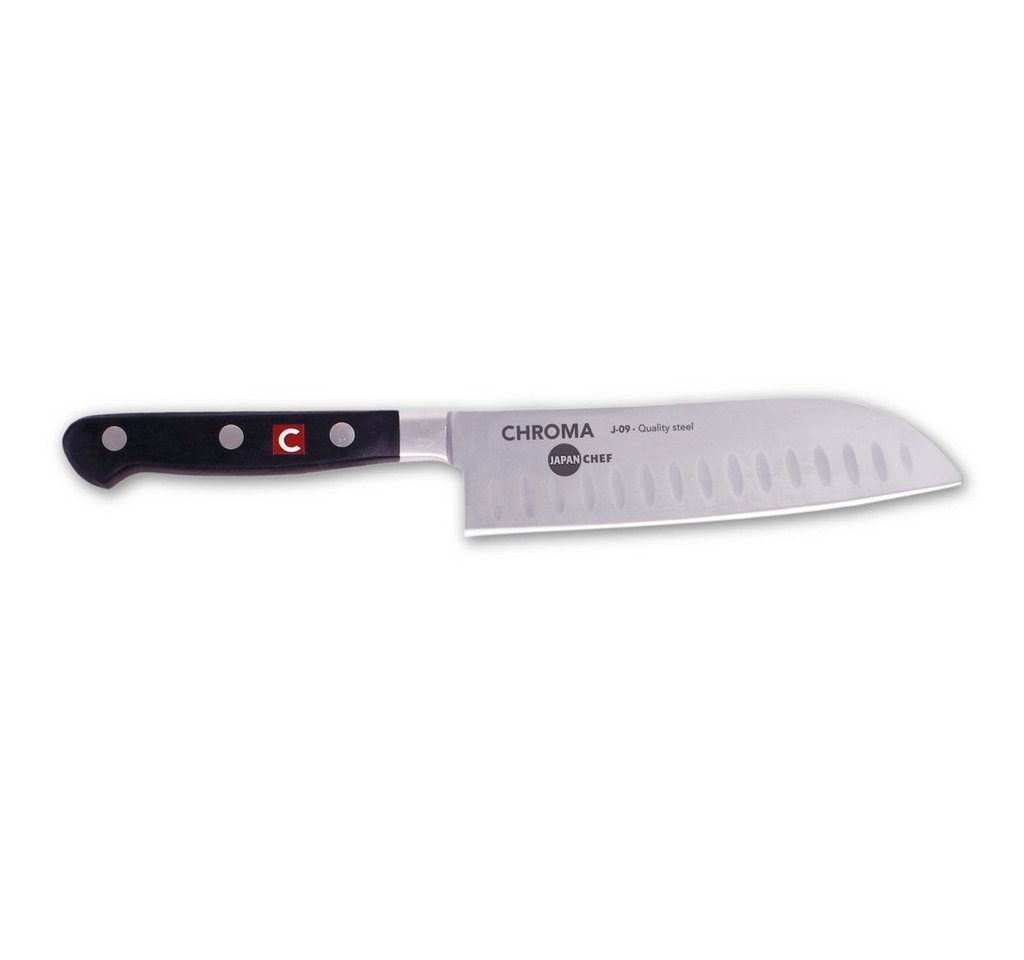 CHROMA Santokumesser, J-09 Japanchef Santoku Messer mit Kulle von CHROMA