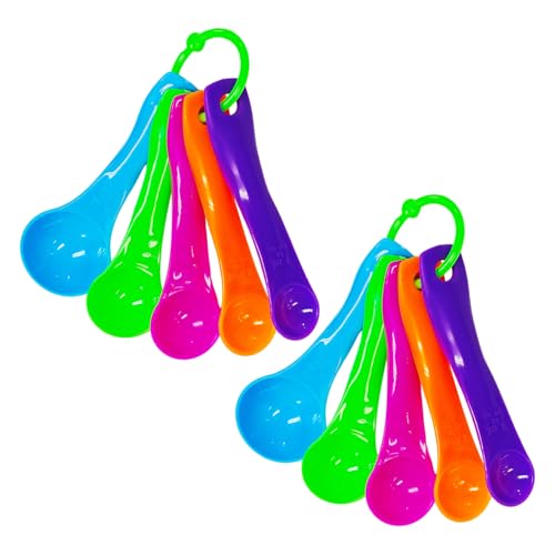 10 Stück Bunte Messlöffel, Kunststoff-Messlöffel, Abgestufte Messlöffel, Küchenutensilien, Langlebige Messlöffel von CHROMACRAFT