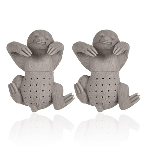 2-Teiliges Faultier-Tee-Ei, Loses Teesieb, Langlebiges Tee-Ei Aus Silikon, Wiederverwendbares Teesieb, Lustiges Kleines Geschenk von CHROMACRAFT