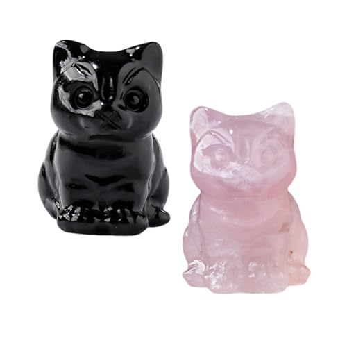CHROMACRAFT 2 Stück Kristall-Katzenornamente, Tierische Dekorative Ornamente, Heim-Desktop-Dekoration, Kreative Geschnitzte Ornamente, Geschenkornamente CHROMACRAFT 2 Stück Kristall-Katzenornamente, Tierische Dekorative Ornamente, Heim-Desktop-Dekoration, Kreative Geschnitzte Ornamente, Geschenkornamente von CHROMACRAFT