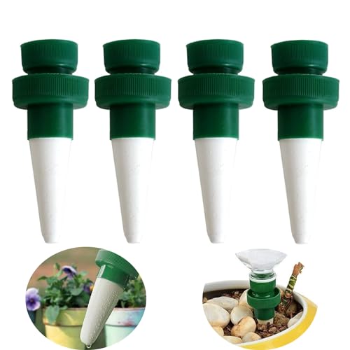 4 Stück Automatisch Bewässerung Set, Selbstbewässerung Spike, Pflanzen Wasserspender, Automatische Pflanzenbewässerung Ausrüstung, Einstellbar Bewässerungssystem, Für Innen- und Außenpflanzen von CHSEEO