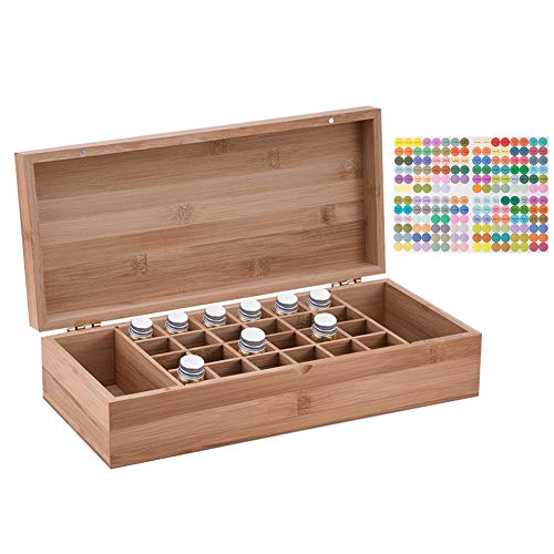 CHSEEO Ätherisches Öl Box Organisator Aufbewahrungsbox 26 Löcher Holzbox für Duftöle und Ätherische Öle Deal Geschenk für Geburtstage und Weihnachten #3 von CHSEEO