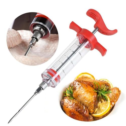 CHSEEO Fleischklopfer-Soßen-Injektor, Marinaden-Fleisch-Injektor, Nadel-Fleischklopfer für Koch-Fleisch-Steak-Rindfleisch-Truthahn-Schweinefleisch-Fisch von CHSEEO