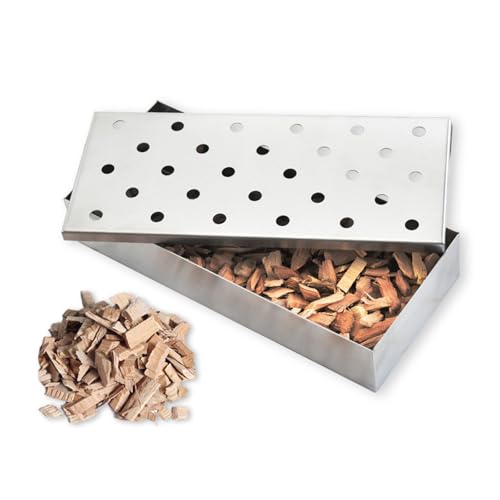 Räucherröhre, Pellet-Räucherschlauch, Räucherrohr Edelstahl, Gas-Grillzubehör oder Holzkohlegrill, BBQ Räucherröhre für Gasgrill und Kohlegrill Pellet Räucherbox von CHSEEO