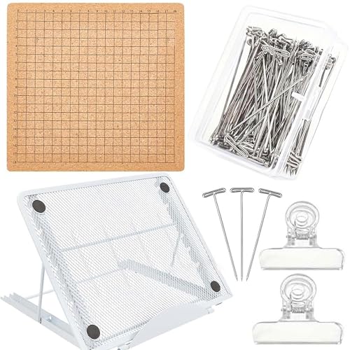 CHSG Macrame Board Stand, Macrame Board Set Macrame Board und Pins, mit verstellbarem Ständer Tools Supplies Knitting Assistant Board, für Macrame und Knüpfen, Flechten Craft Bracelet von CHSG