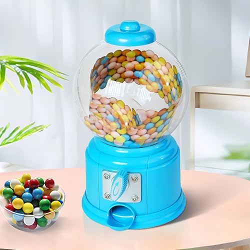 CHSG Süßigkeitsspender, Süßigkeiten Maschine Dispenser, Kaugummis, Gemischte Snacks, Nüsse, Leckereien, Münzaufbewahrung, Mini Süße Spender Mini Geld Einzahlung Box, Sparen Sie Geld Dosen Kinder Blau von CHSG