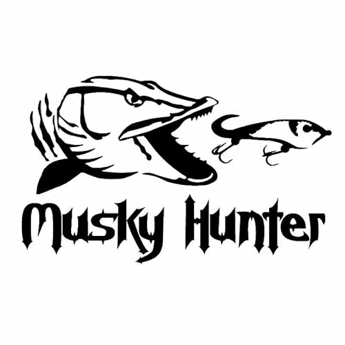 CHSLO Angeln Moschus Jäger Auto Aufkleber Cartoon Fisch Vinyl Wasserdicht Aufkleber Schwarz/SilberAbdeckung Kratzer von CHSLO