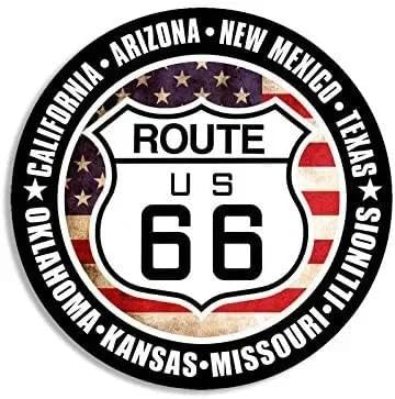 CHSLO Auto Aufkleber Lustig US Vinyl Runde US Route 66 Zeichen Reise Aufkleber PVC Wasserdichte Sonnencreme von CHSLO