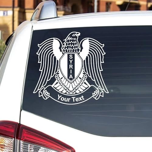CHSLO Cutom Made Vinyl Aufkleber Wappen von Syrien Aufkleber Wasserdichtes Zubehör auf Stoßstange Heckscheibe Kein Hintergrund von CHSLO