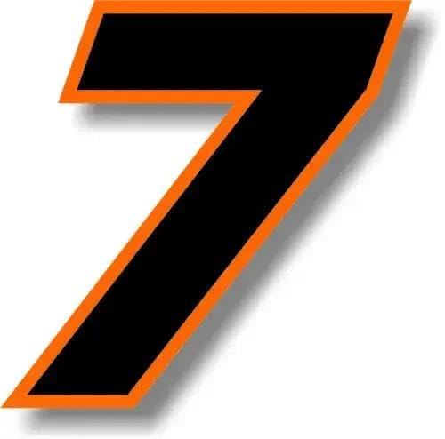 CHSLO Für Auto Rennnummer Quadrat Schriftart Schwarz mit Orange Rand Aufkleber PVC Wasserdicht Selbstklebende Autos Aufkleber von CHSLO