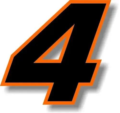 CHSLO Für Auto Rennnummer Quadrat Schriftart Schwarz mit Orange Rand Aufkleber PVC Wasserdicht Selbstklebende Autos Aufkleber von CHSLO