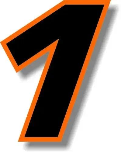 CHSLO Für Auto Rennnummer Quadrat Schriftart Schwarz mit Orange Rand Aufkleber PVC Wasserdicht Selbstklebende Autos Aufkleber von CHSLO