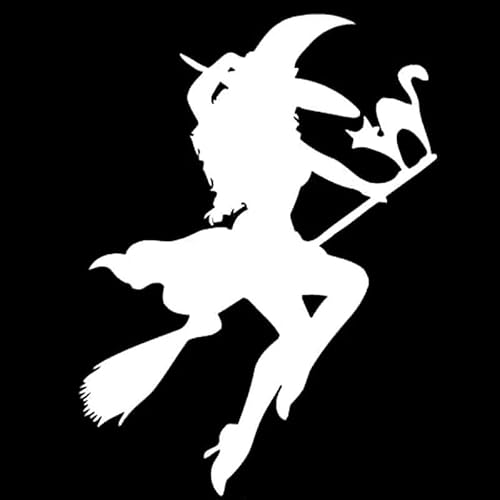 CHSLO Halloween Hexe Fliegt auf Besen Auto Aufkleber Automobile Motorräder Außenzubehör Vinyl Aufkleber CHSLO Halloween Hexe Fliegt auf Besen Auto Aufkleber Automobile Motorräder Außenzubehör Vinyl Aufkleber von CHSLO