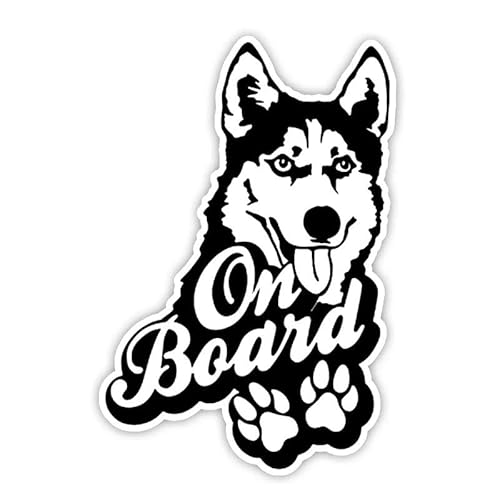 CHSLO Husky an Bord Lustige Auto Aufkleber Vinyl Aufkleber Wasserdichte Dekoration für Stoßstange Heckscheibe CHSLO Husky an Bord Lustige Auto Aufkleber Vinyl Aufkleber Wasserdichte Dekoration für Stoßstange Heckscheibe von CHSLO