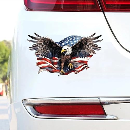 CHSLO Premium USA Whitehead Eagle Flagge Reflektierende Aufkleber - Hochsichtbarer wasserdichter Aufkleber für Autos und Motorräder von CHSLO
