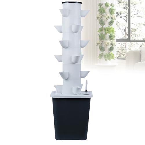 Anbauset ohne Erde – Hydrokultur in Lebensmittelqualität, 3–6-stöckiges Gestell – Sparen Sie Zeit und Wasser, 30 % höhere Erträge – Ideal for die Bepflanzung in Küche, Büro oder Fensterbank(30holes) von CHSUFBTY