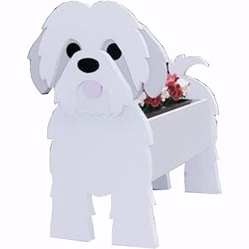 Blumentopf for Hunde mit Drainagesystem | Leichtes PVC | Lebendiges Design | Geschenk for Garten und Terrasse for Haustierbesitzer(Shih Tzu,34 * 24cm) von CHSUFBTY
